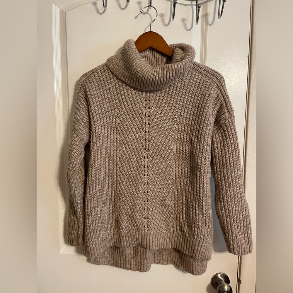 Tan Cowl Neck Sweater - Picture 2 of 6